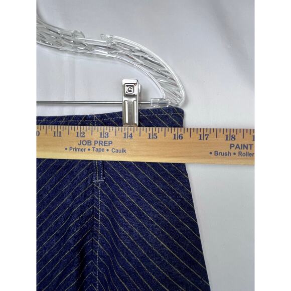 The Look by Randolph Duke Women's Size 16 Blue Striped Denim Ruffled Hem Skirt - Picture 3 of 8